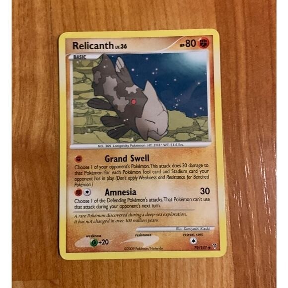 Relicanth Pokemon Card