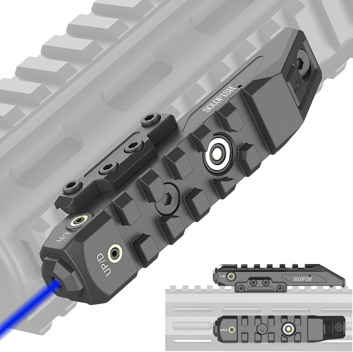 Green/Red/Blue Laser Sight, Rechargeable, Laser Output is 5mW, Class IIIA