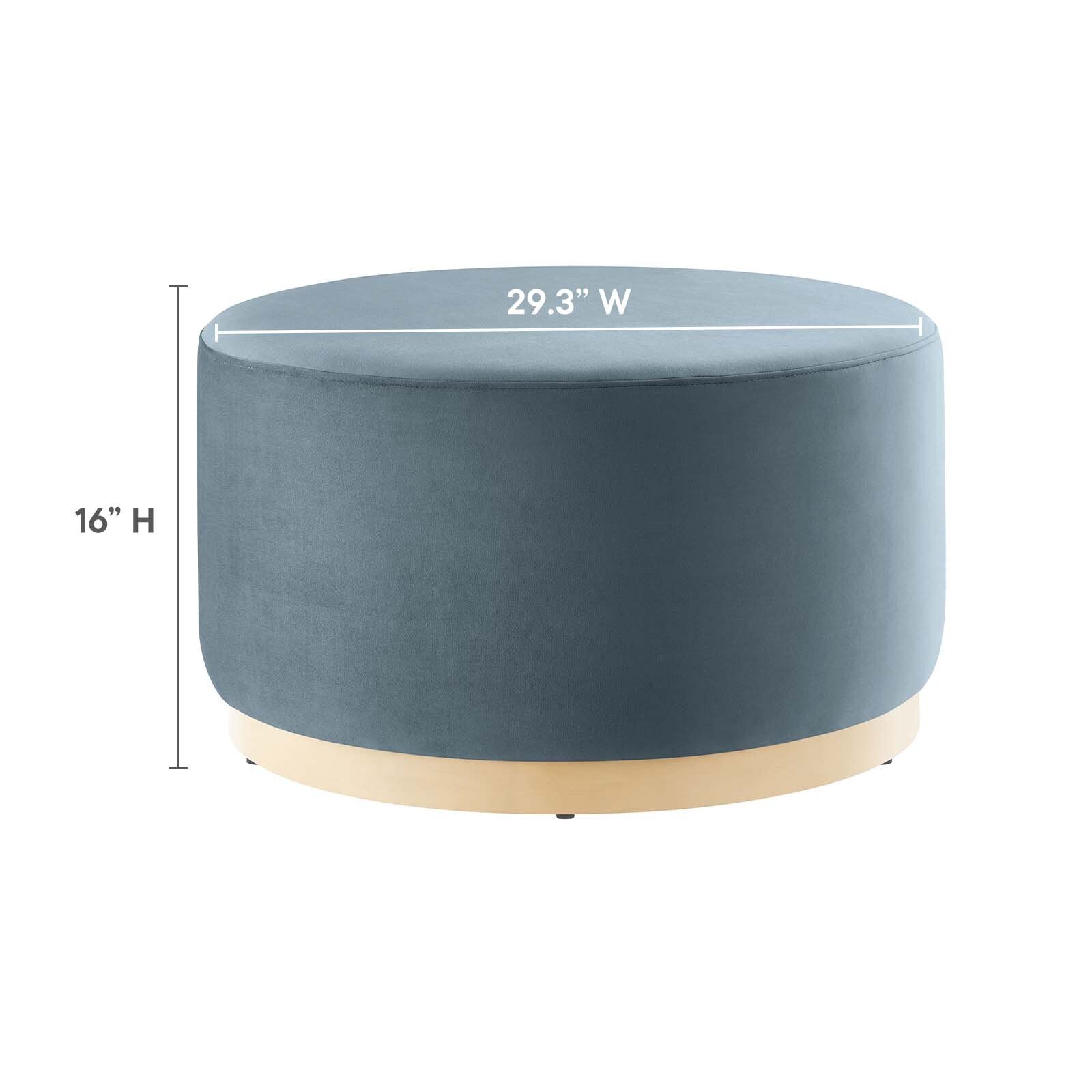 Modway Large 29" Round Performance Velvet Upholstered Ottoman