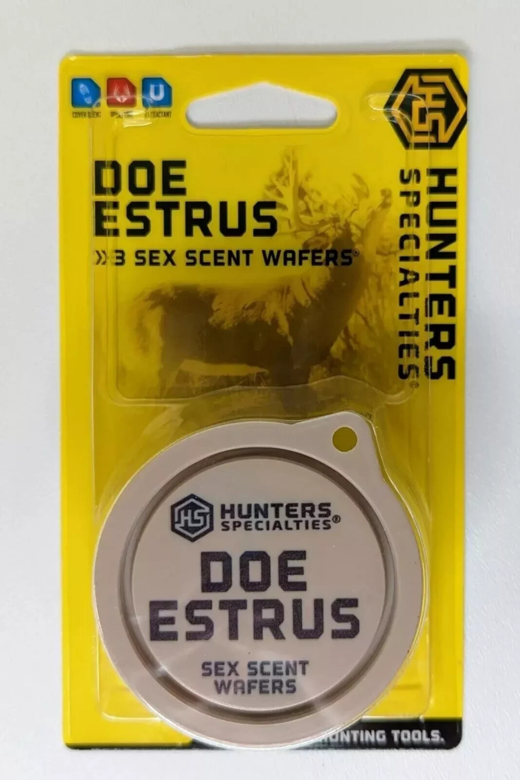 Hunter Specialties DOE ESTRUS Synthetic Cover Scent Wafers No Mess Pin On 3 Pack