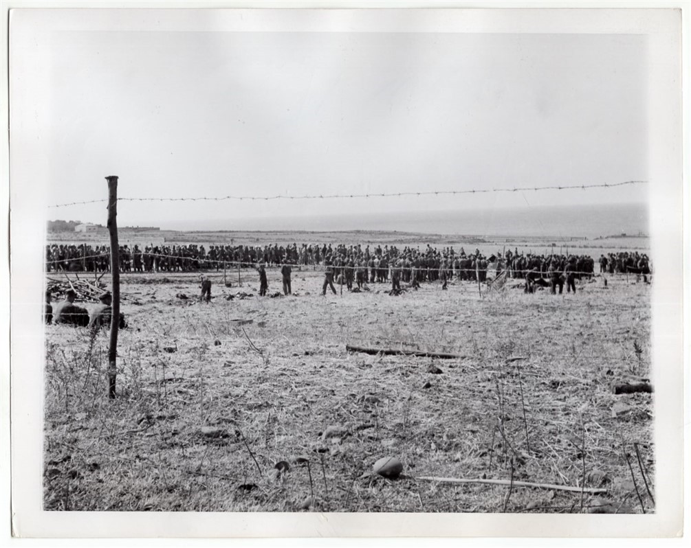 1943 Axis POWs on Coast Road to Messina Sicily 7x9 Original News Photo