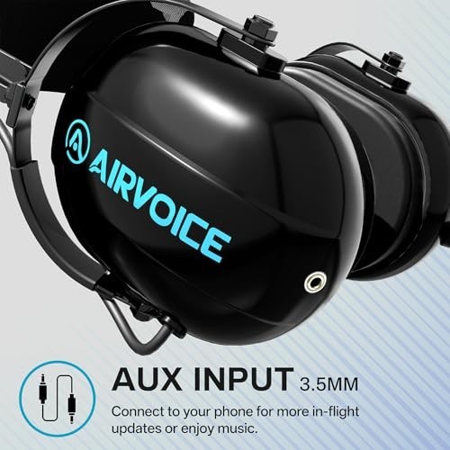 Pilot Headset with Passive Noise Reduction, Comfortable Earpads, Noise Canceling