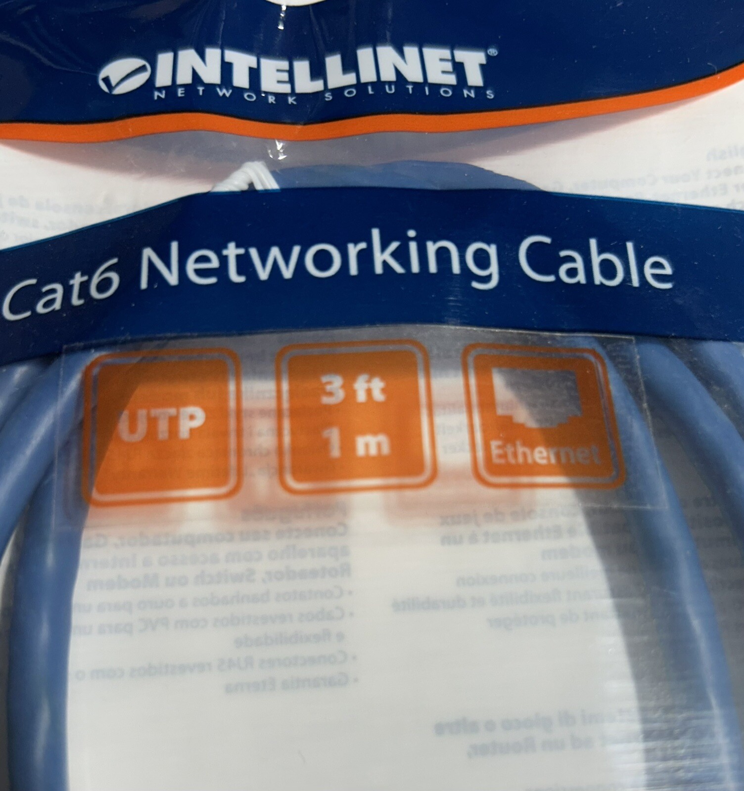 Intellinet 342582 3ft Blue Cat6 Snagless Patch Cable-Buy Multiples For Discounts