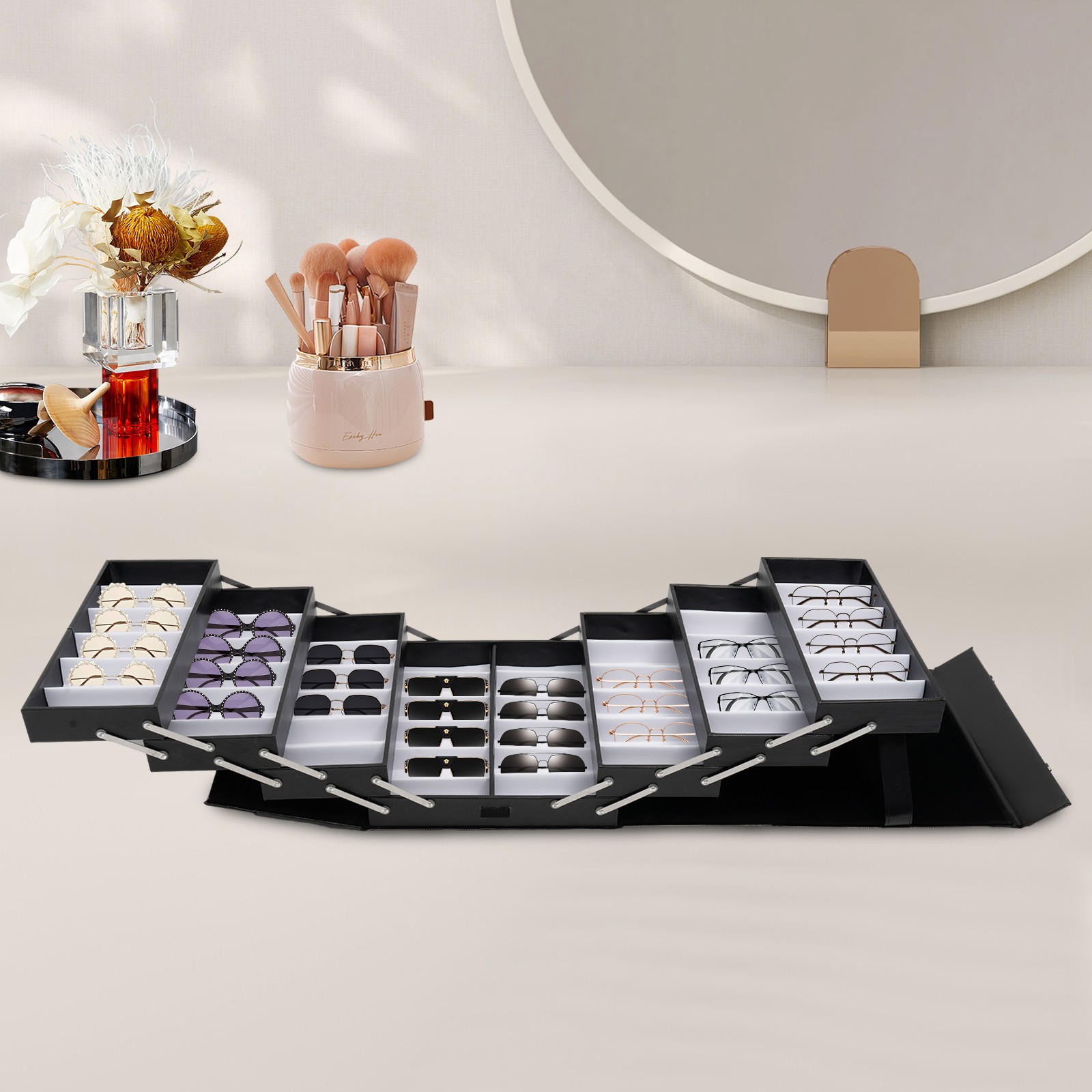 48 Slots Multicase Sunglass Eyeglasses Suitcase Display Case Storage Organizer