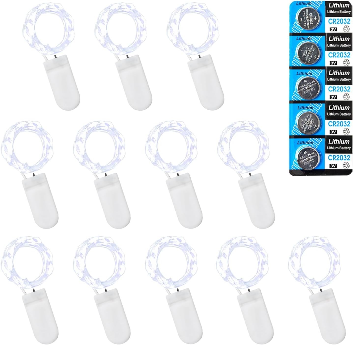 12 Pack Fairy Lights Battery Operated String Lights 10 LED on 3.3ft Silvery