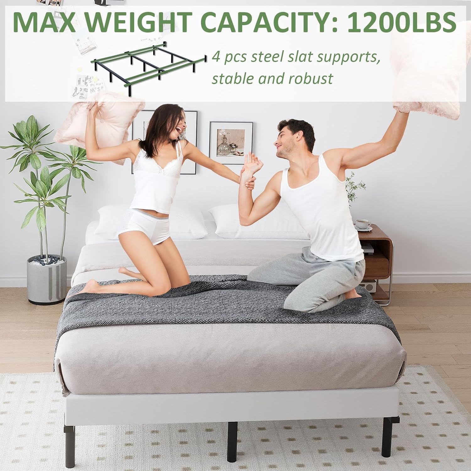 Queen Metal Bed Frame 7 Inch Low Heavy Duty Platform Bed Frames Queen Size