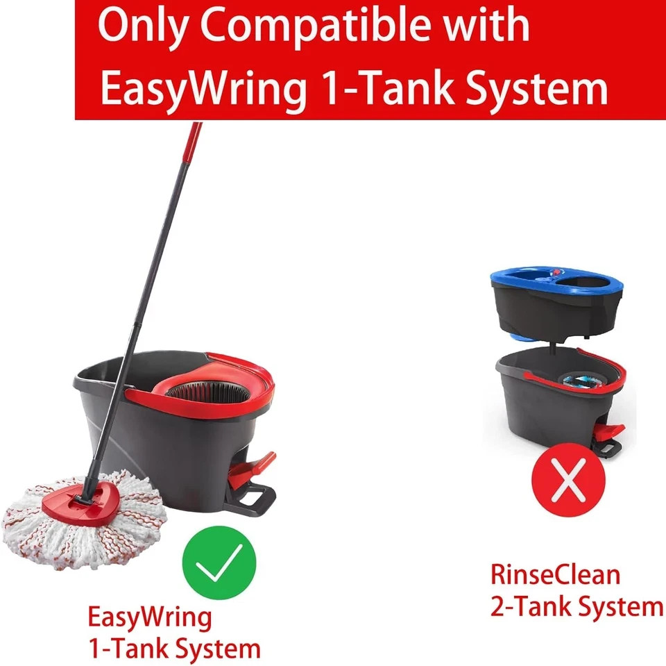 2 Pack Mop Heads Replacements - 40% More Cleaning Power, Spin Mop Heads Replacem