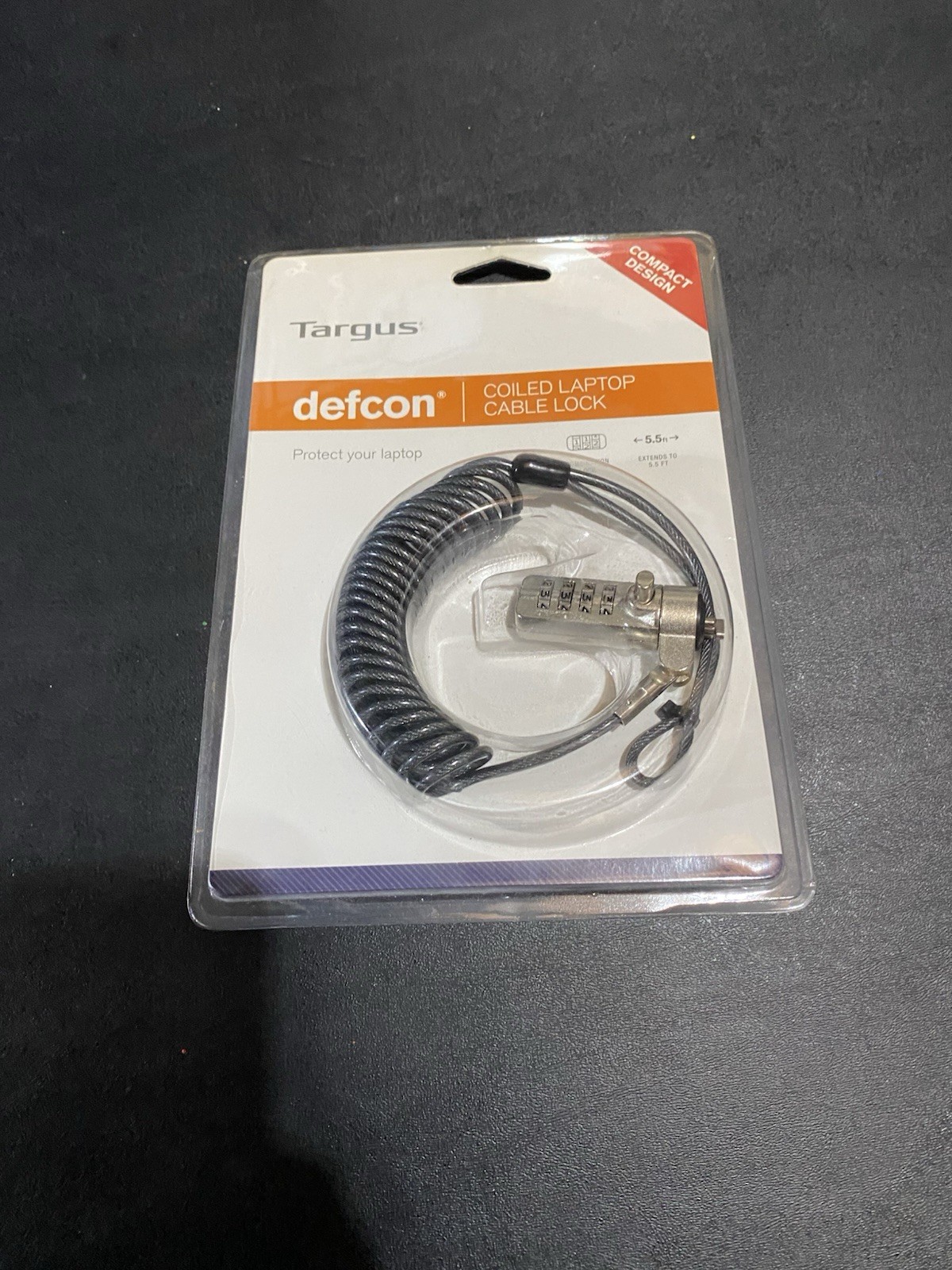 DEFCON Computer Lock Coiled Laptop Cable Lock Anti Theft Lock