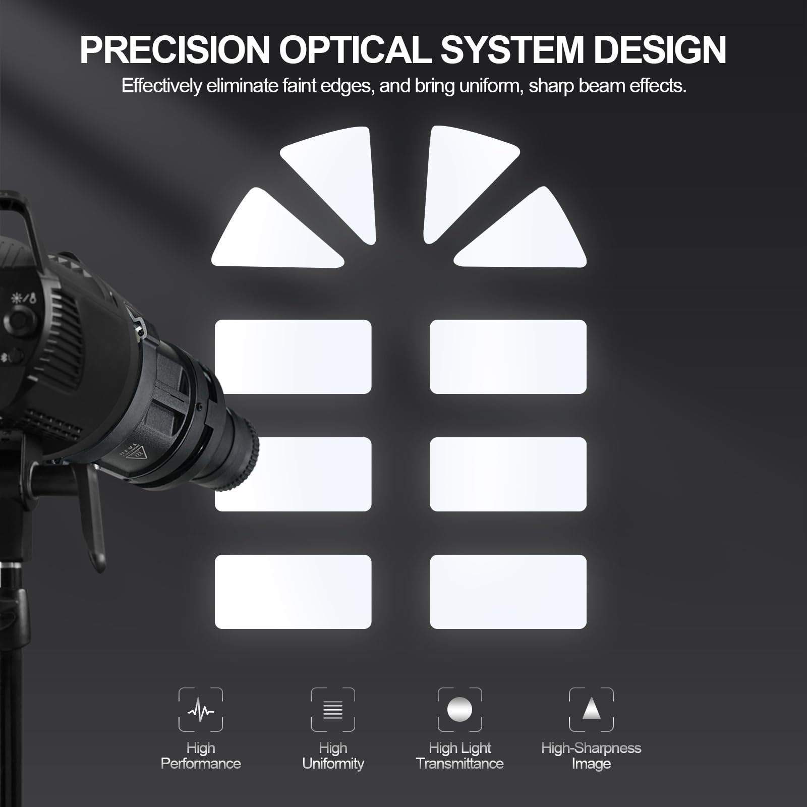 WELLMAKING S-80LED Bowens Mount Optical Snoot Designed Exclusively for Black