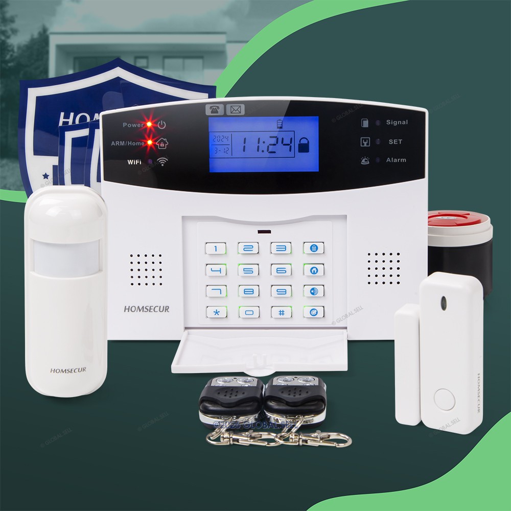 HOMSECUR APP Controlled Wireless &wired WIFI 4G Home Security Alarm System