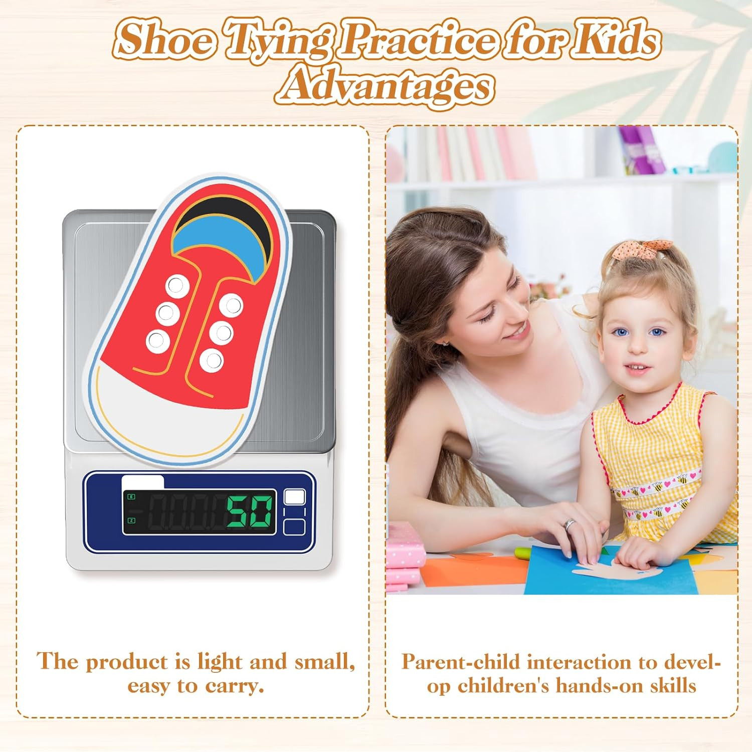 Wooden Red Shoe Tying Practice for Kids, How to Tie Your Shoes for Kids Threadin