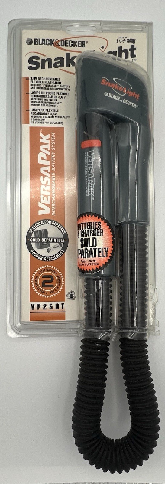 The Original Black & Decker SnakeLight Flexible Flashlight New USA Made Vintage