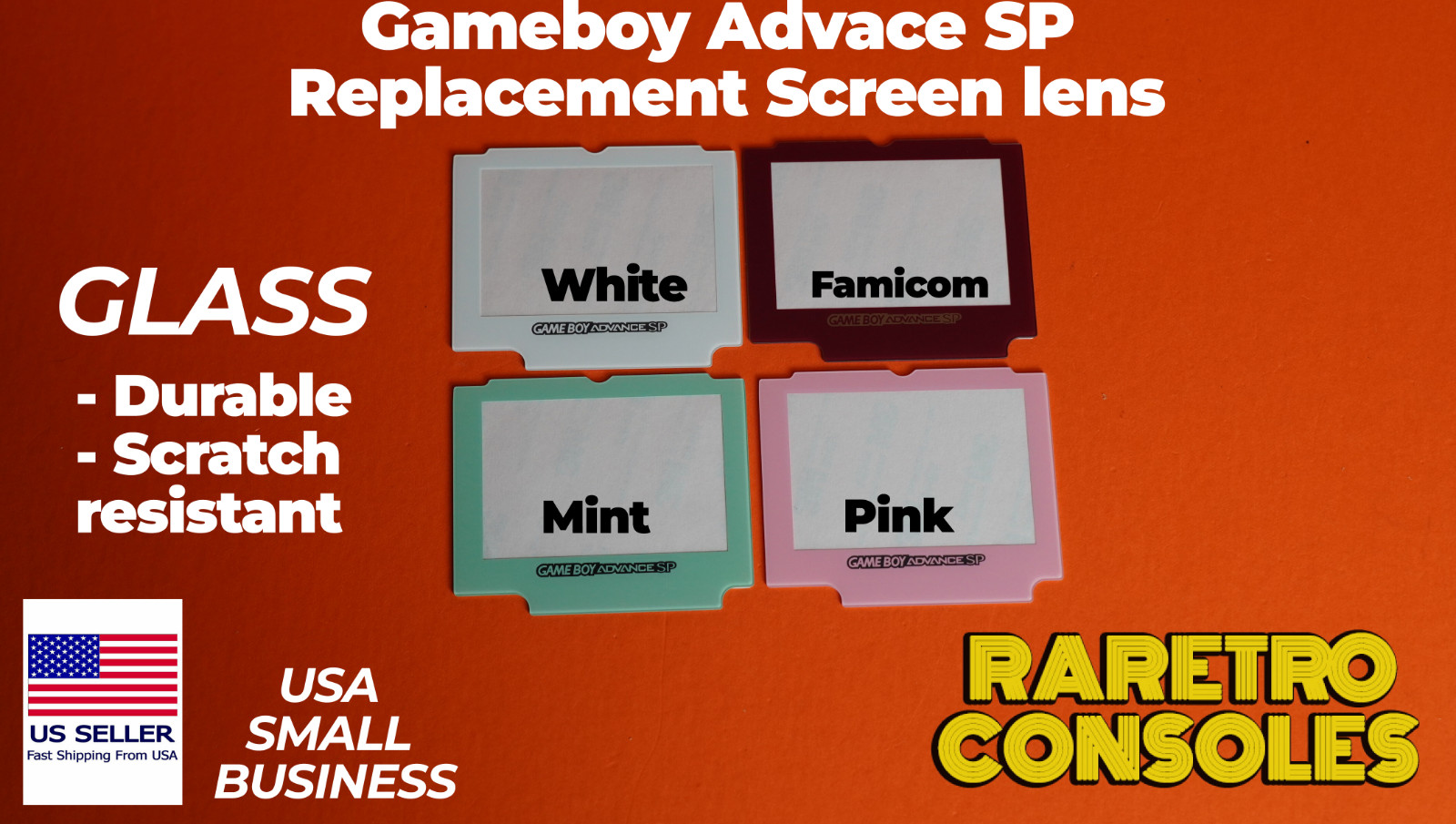 Glass Screen Lens Cover Protector For Nintendo Gameboy Advance GBA SP