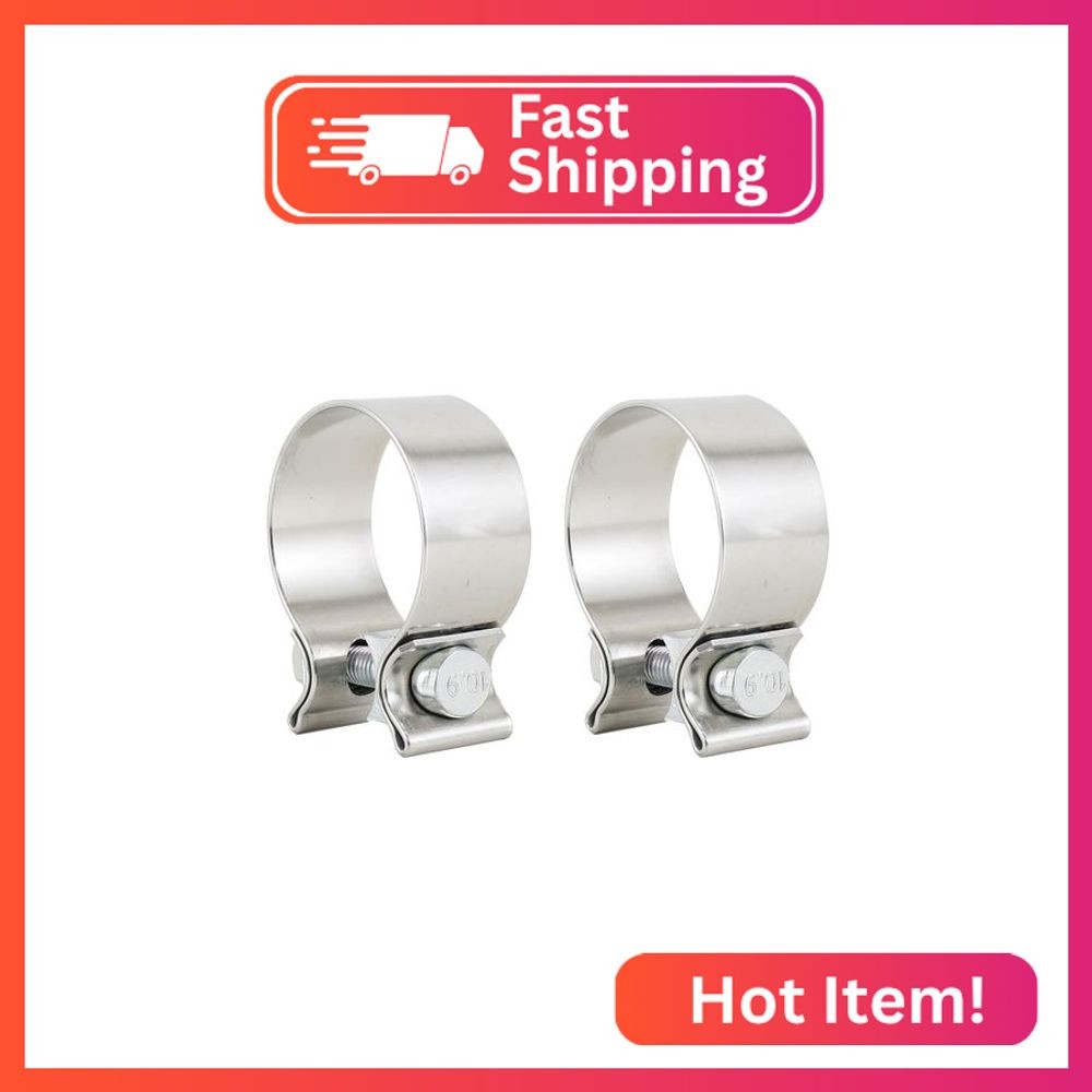 Elifecenter 1.75" Exhaust Band Clamps T304 Stainless Steel 1-3/4 Inch Exhaust Na