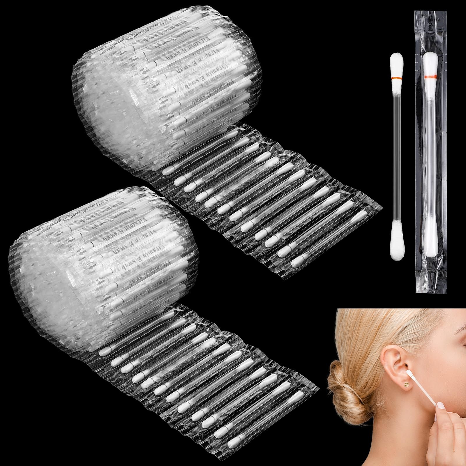 200 Pcs Piercing Aftercare Swabs Disposable Individually Packaged Saline
