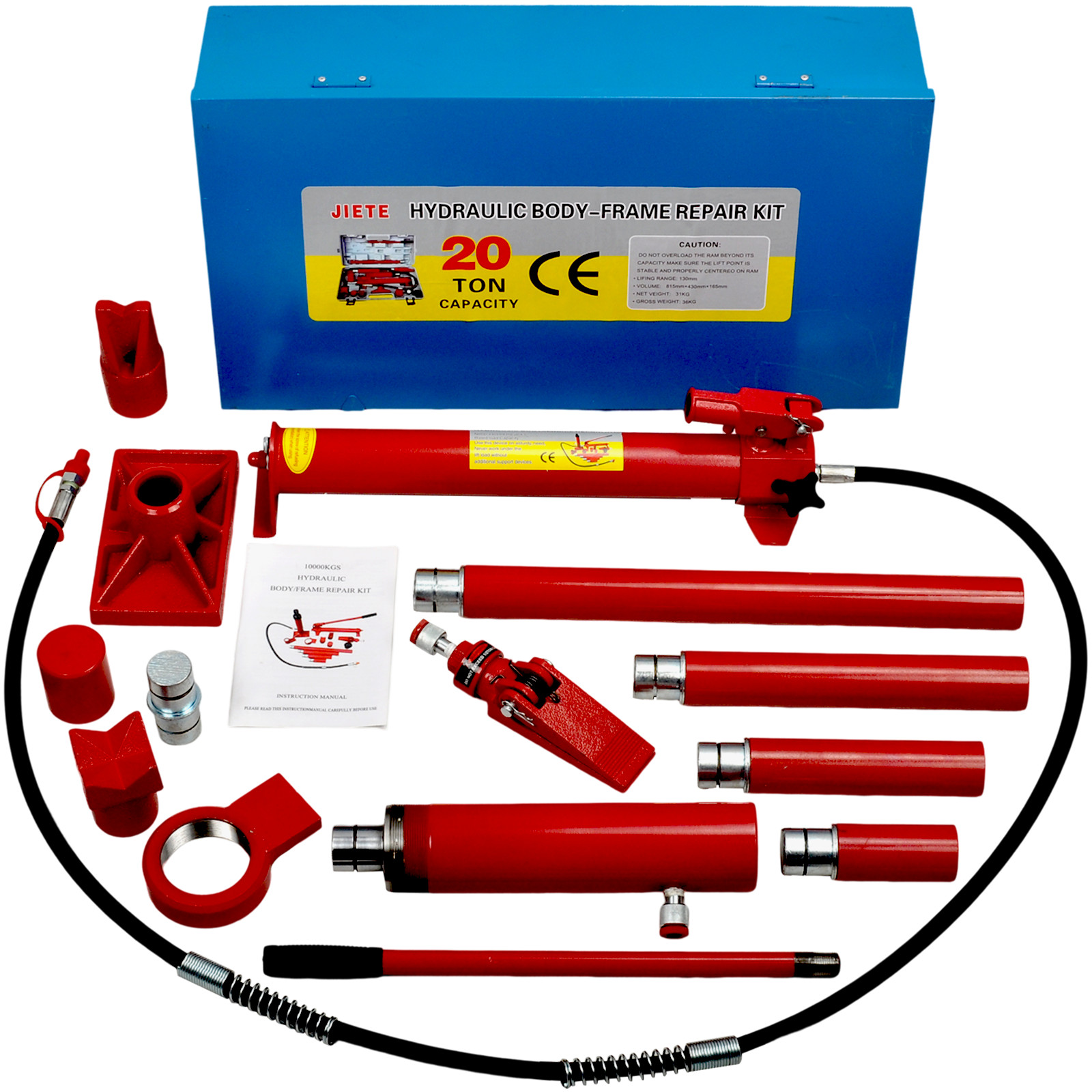 20 Ton Porta Power Hydraulic Jack Body Frame Repair Kit Auto Shop Tool Lift Ram