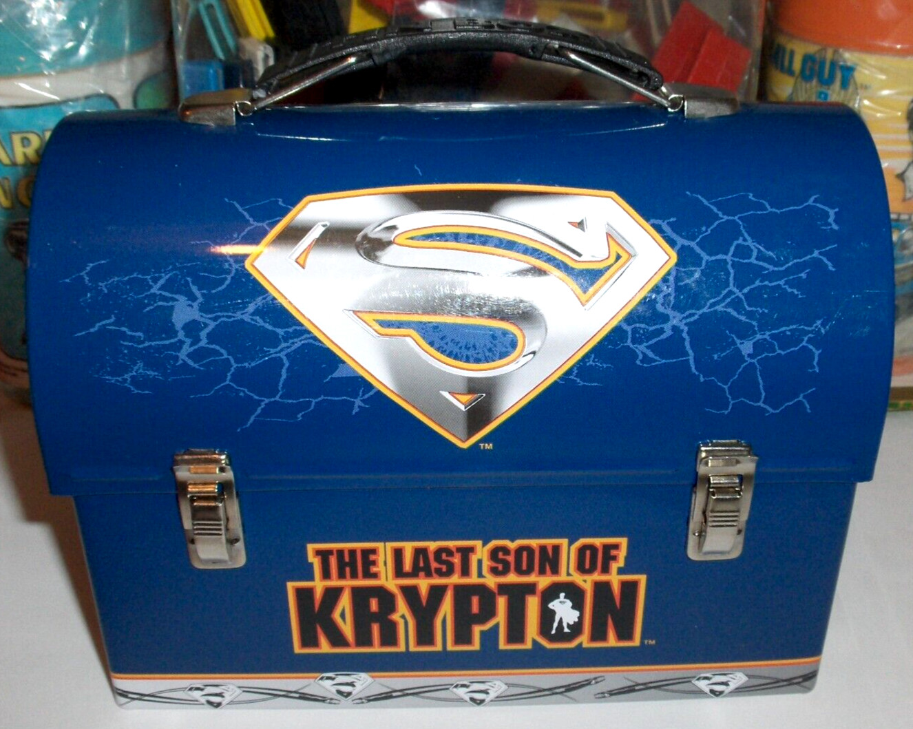 SUPERMAN 2001-THE LAST SON OF KRYPTON-METAL DOME STYLE LUNCHBOX-NOS- FREE SHIP