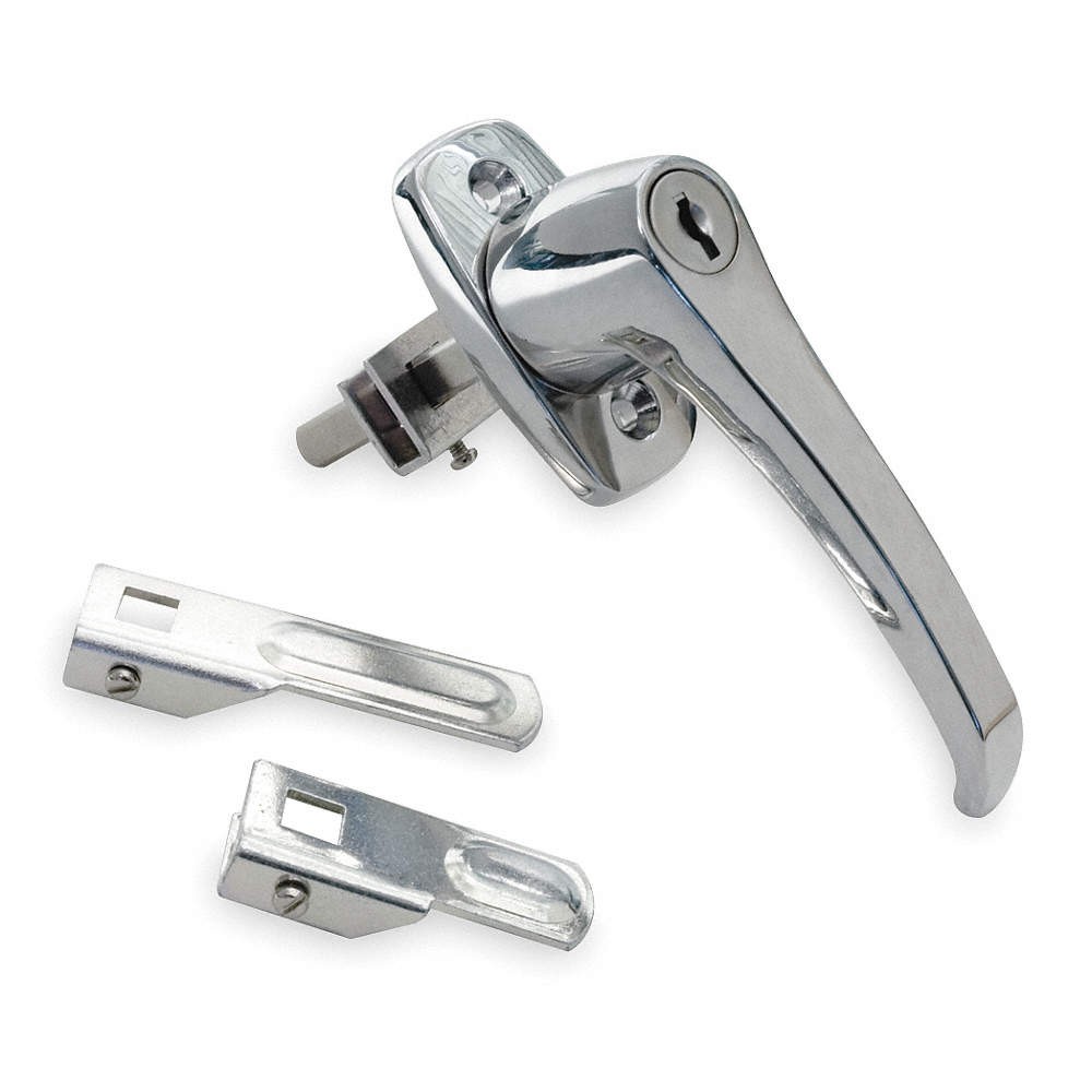 GRAINGER APPROVED 1XNZ5 Cam Latch,Keyed,Chrome,L Handle 1XNZ5