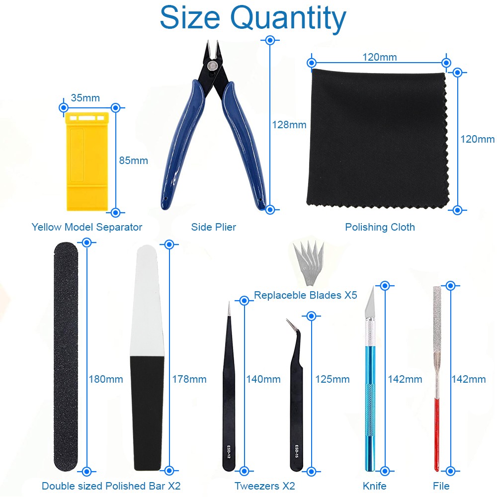 14pcs Basic Modeler Tool Set, Craft Hobby Car Model Building Kit for Gundam