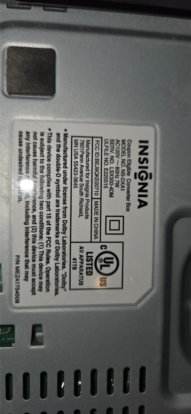 Insignia Ns-XA1-APT Receiver