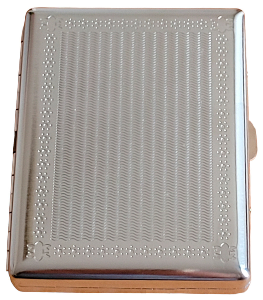 Regular or King Size Double Sided Crush-Proof Metal Cigarette Case - 3033