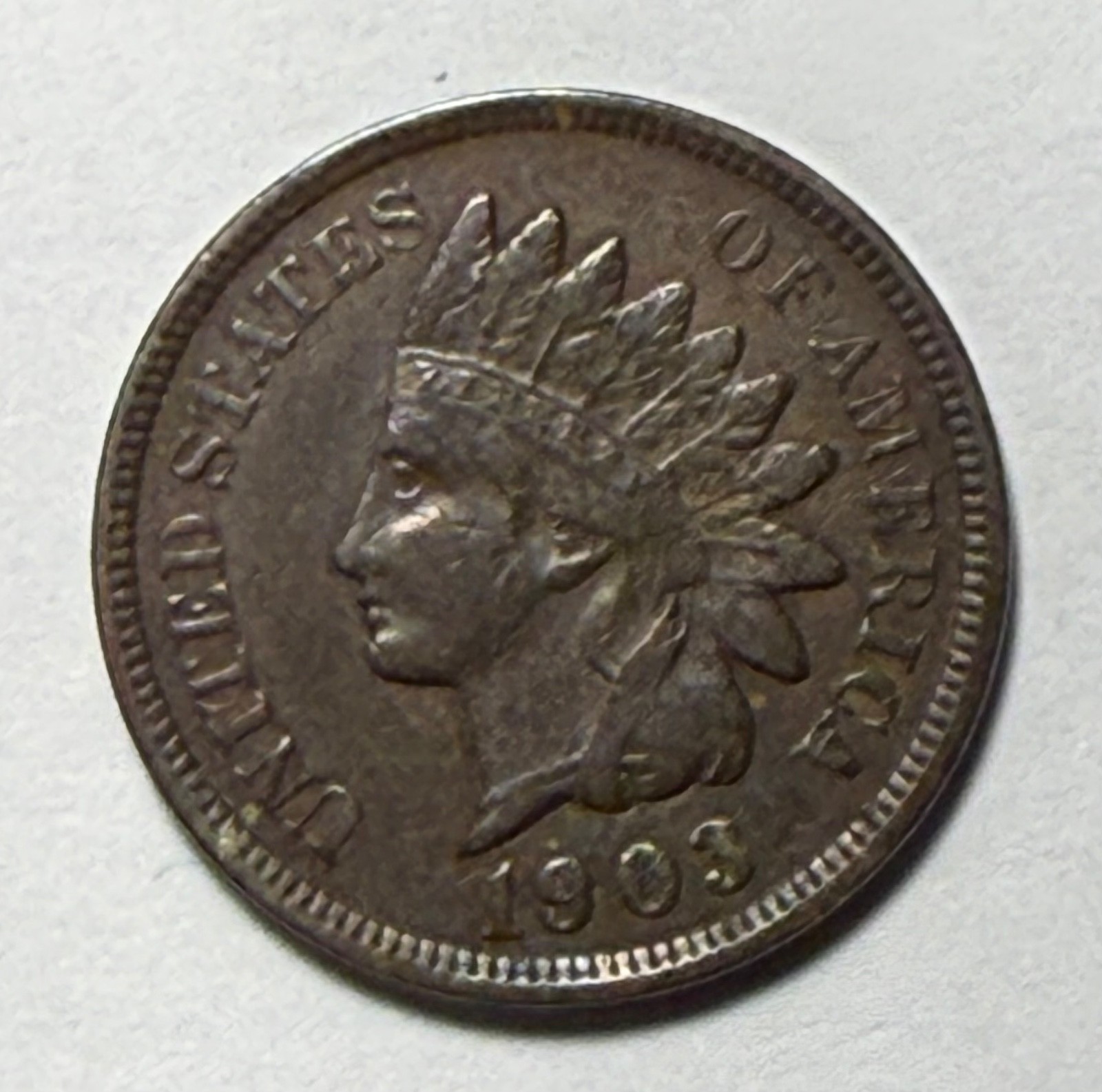 1903  indian head cent - nice strike