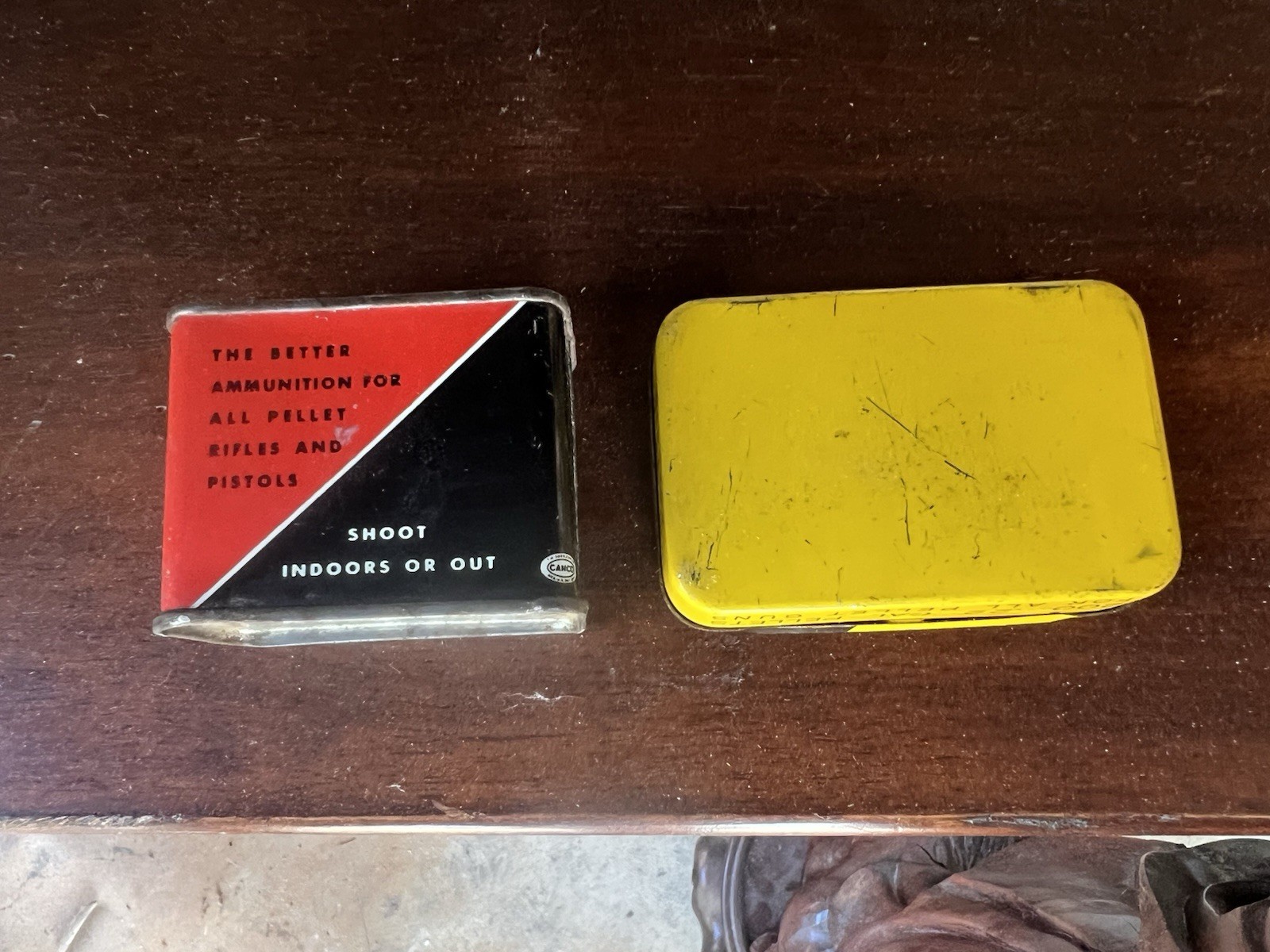2 Vintage PELLET GUN Tins - DAISY & CROSSMAN ( Daisy still has pellets)