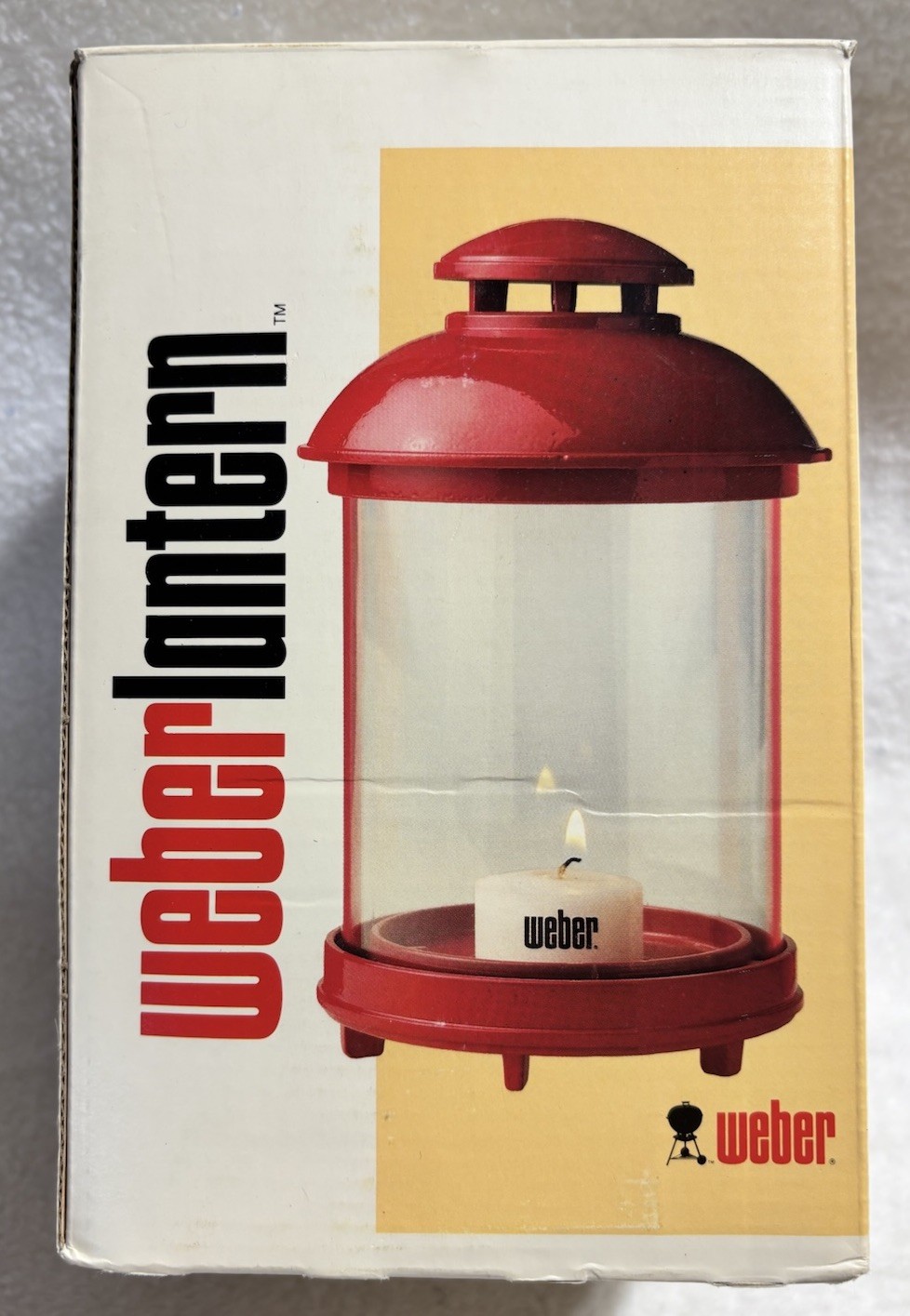 Vintage Weber Lantern RED Original Box 1984 Lars Sweden Rust Proof Hoop Stake