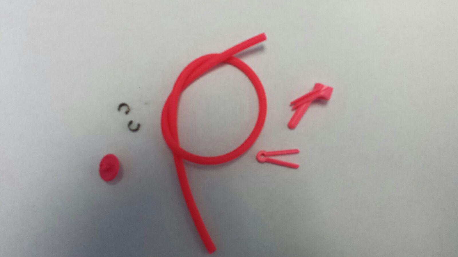 pink peep archery small 1/8  combo ,kisser , clips,1 ft latex , cable clip