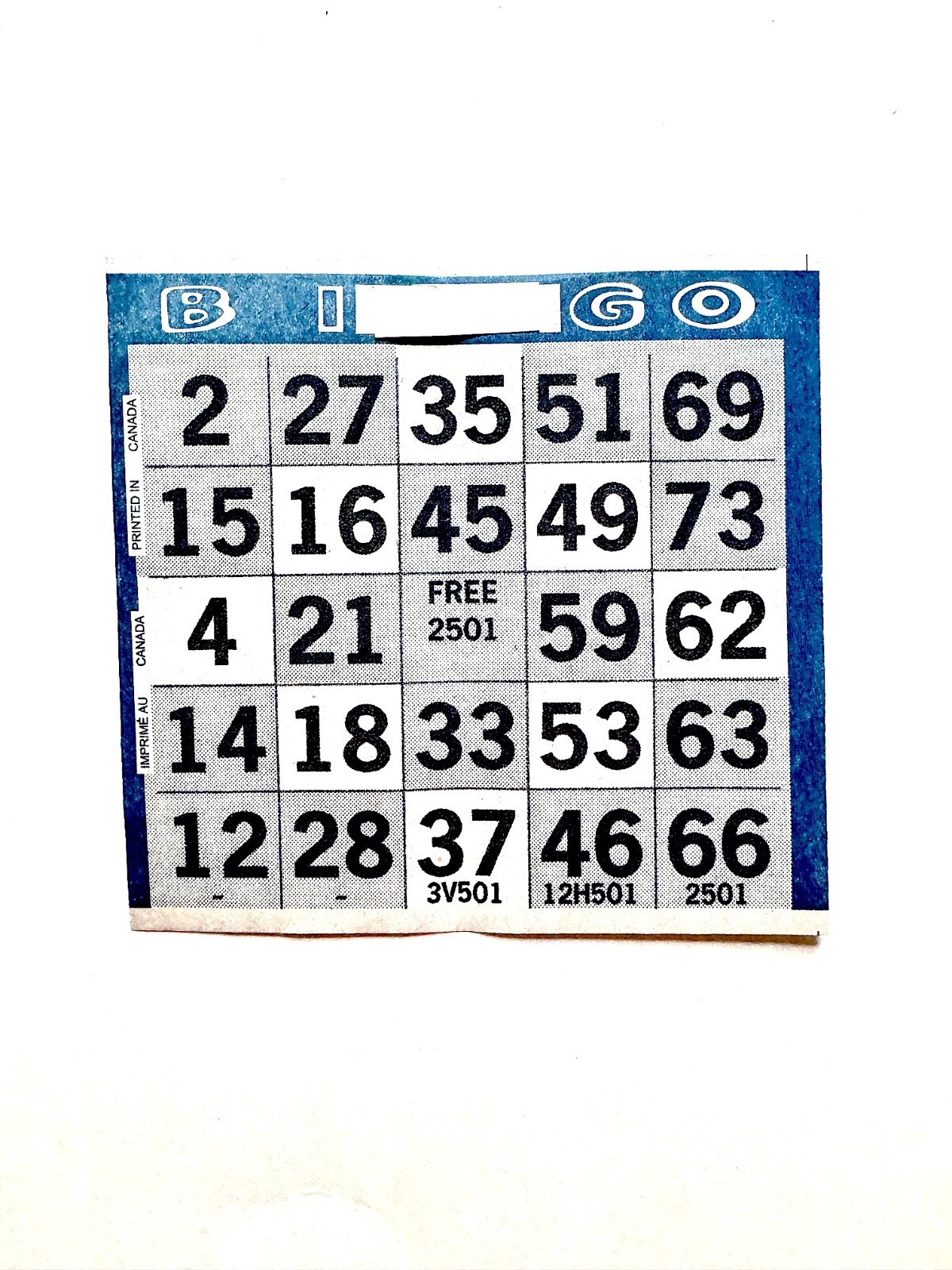 1 on Blue Diamond Pattern Bingo Paper Cards- Pack of 500