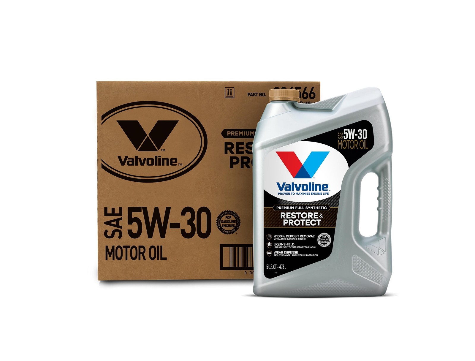Valvoline Restore & Protect Full Synthetic 5W-30 Motor Oil 5 QT, Case of 3