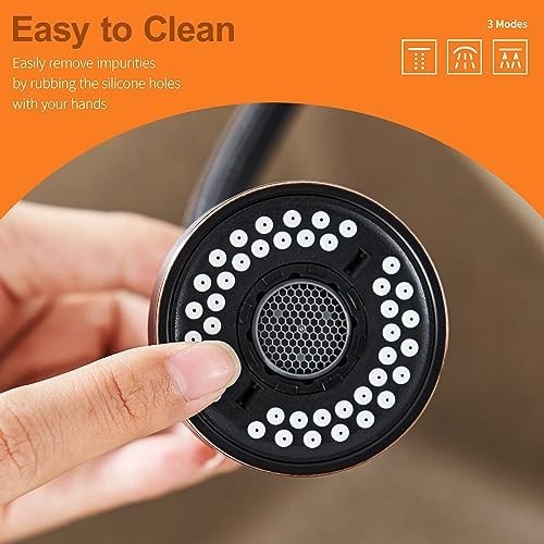 Kitchen Faucet Spray Head Replacement 15 Adapters 3 Modes Pull Out Nozzle ABS
