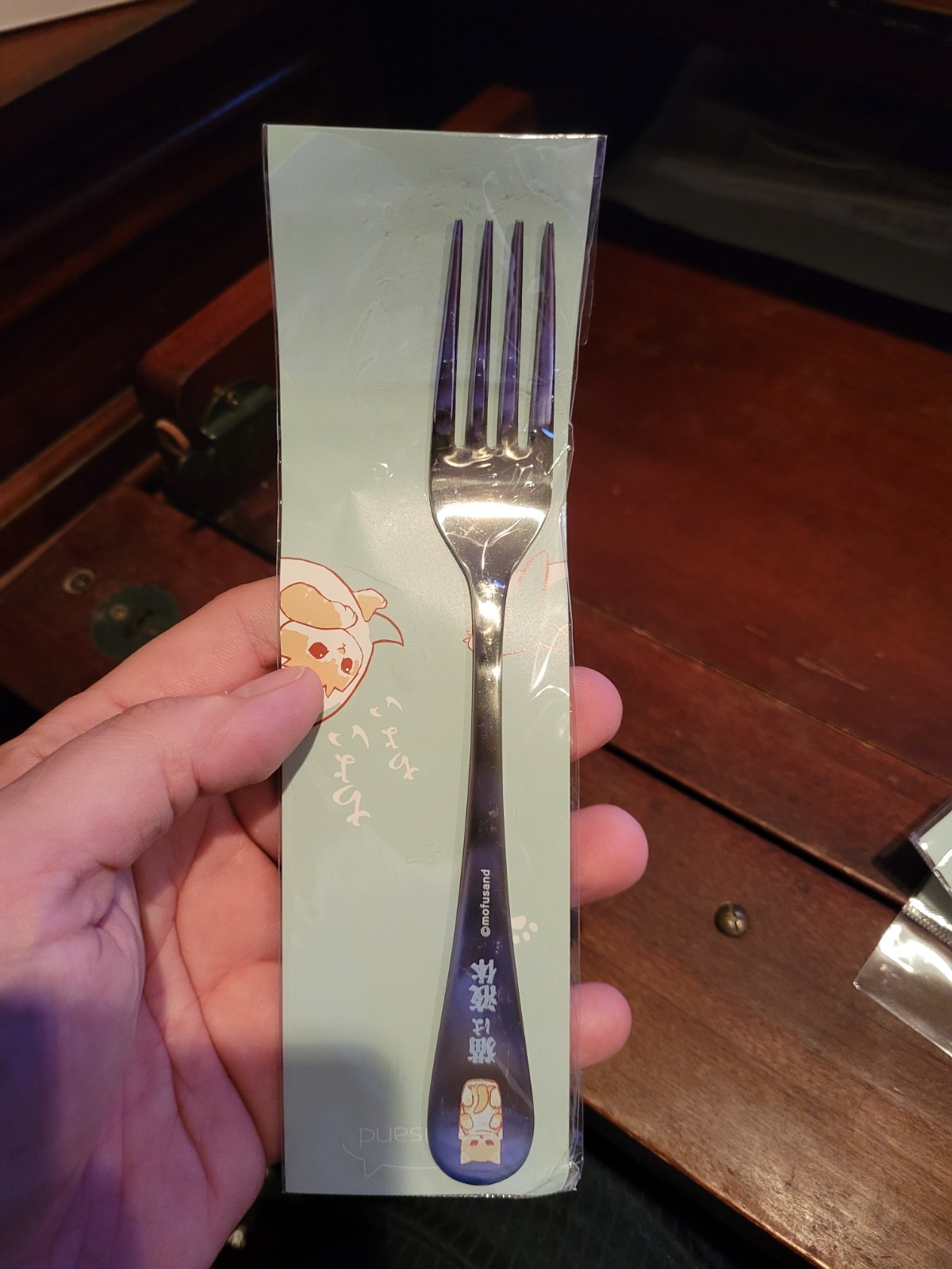 Mofusand Dinner Fork Cat in Glass Japan