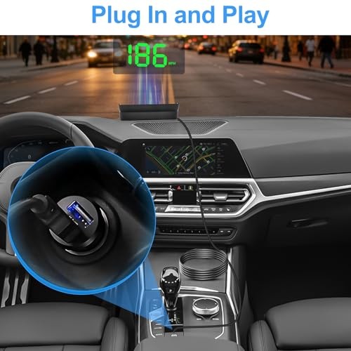 Car HUD Display Speedometer: GPS Windshield Head Up Display, Real Time
