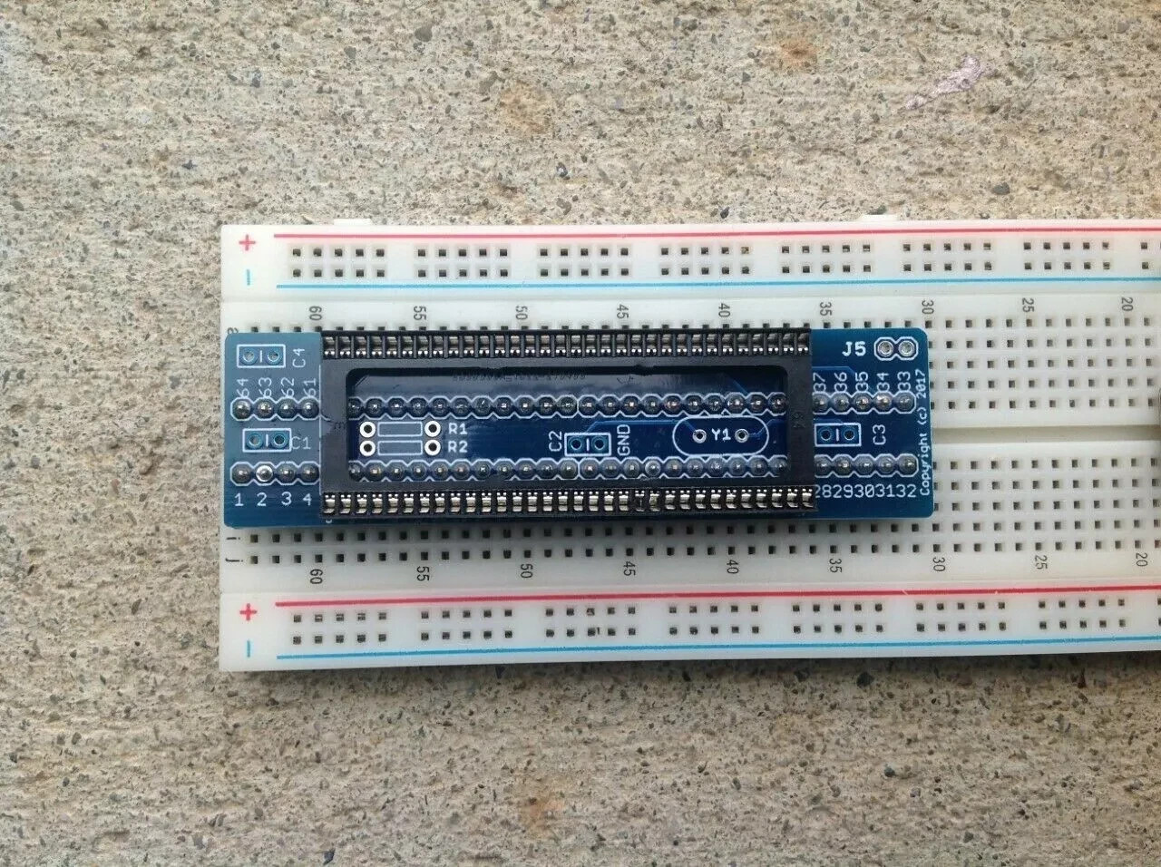64-pin 1.778mm pitch to 2.54mm PDIP format PCB adapter --SLIM VERSION