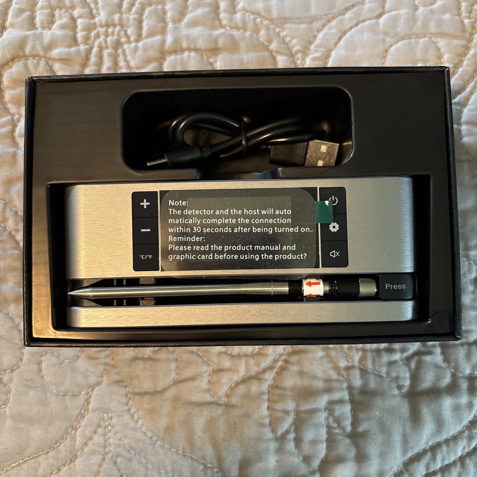 DEWJOM WIRELESS MEAT THERMOMETER SINGLE PROBE 500FT SILVER