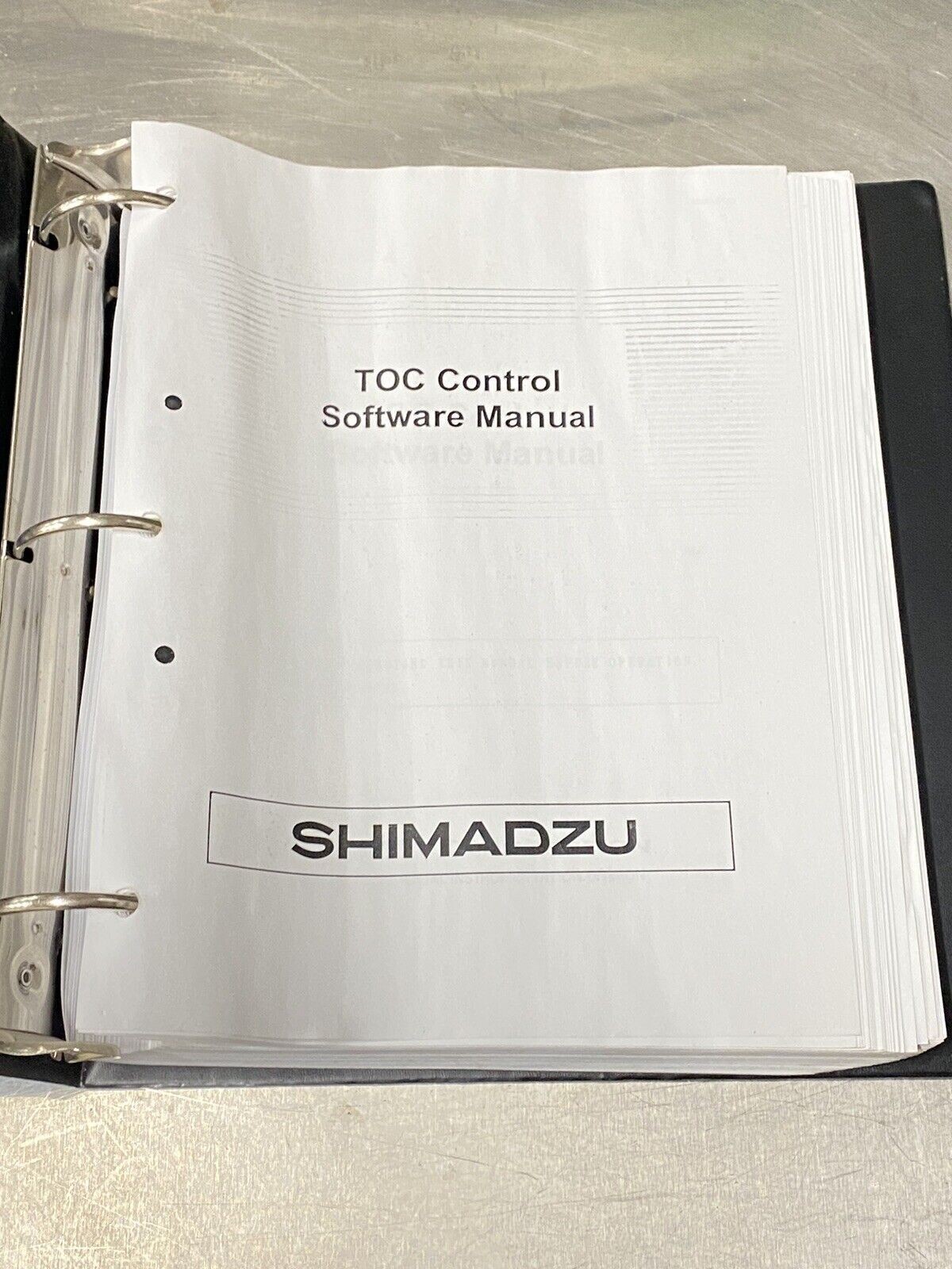 Shimadzu TOC Control Software Manual - Users Guide / Instruction Manual