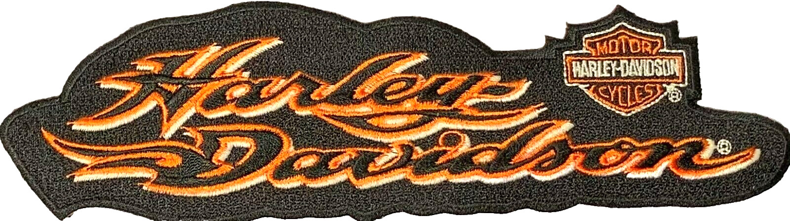 Harley Davidson Script Patch 8 3/8" x 2 1/2" Motorcycle Vest Jacket EM485046