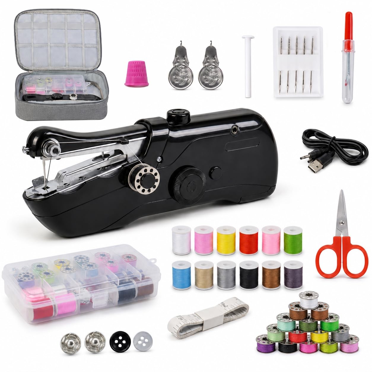 Handheld Sewing Machine for Beginners Adults, Portable Hand Sewing Machine wi...