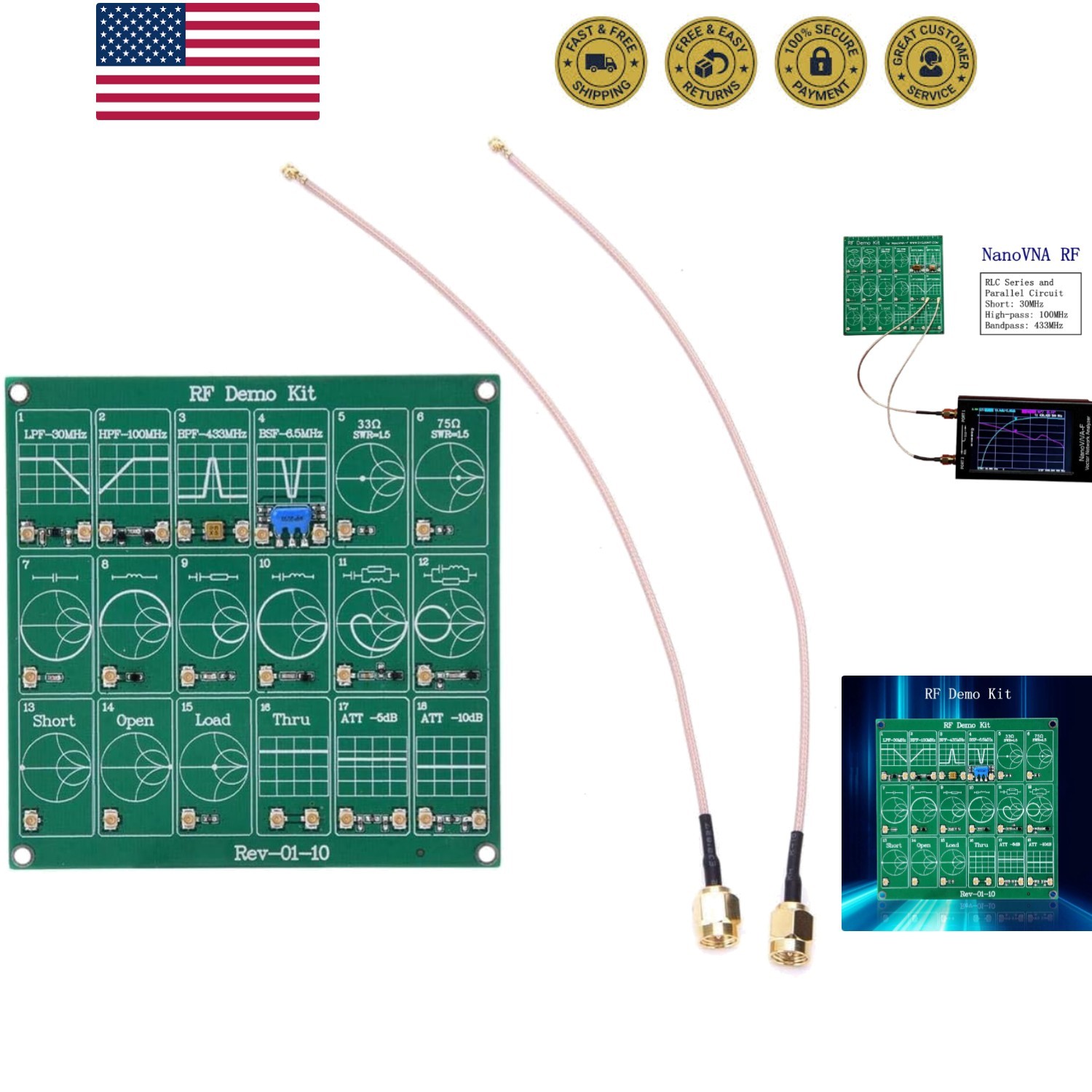 RF  Board, 18 Functional Modules RF Demo Kit NanoVNA RF  Module Vector Networ...