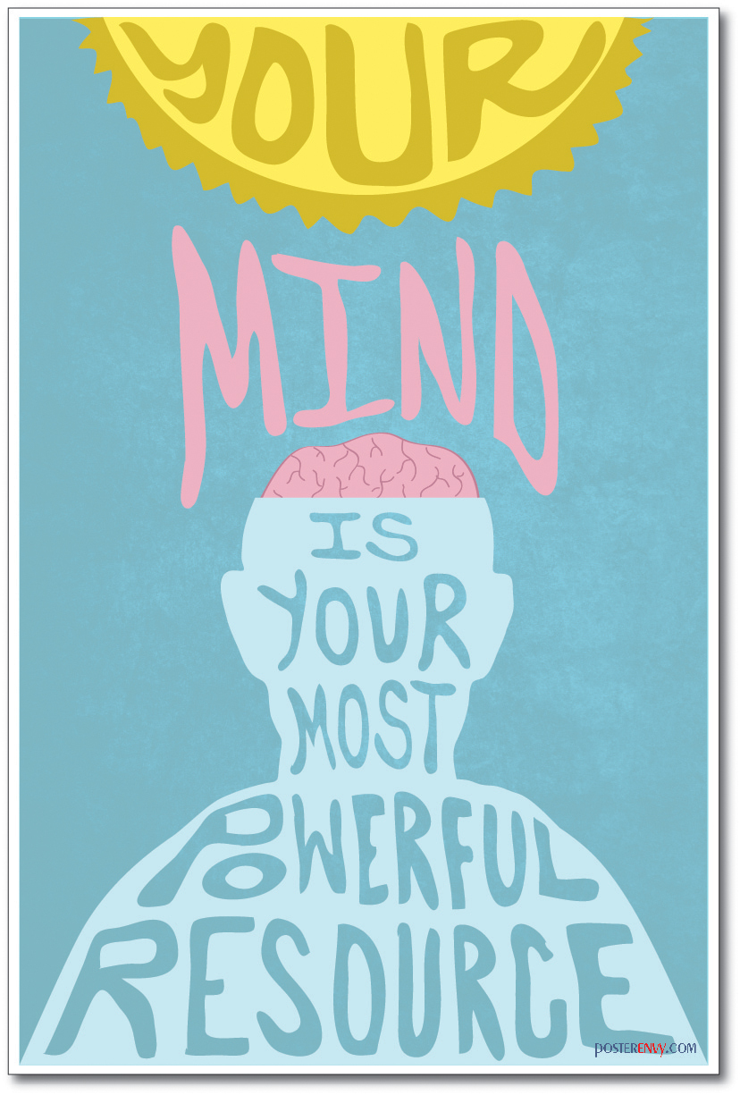 Your Mind Is Your Most Powerful Resource - NEW Classroom Motivational Poster
