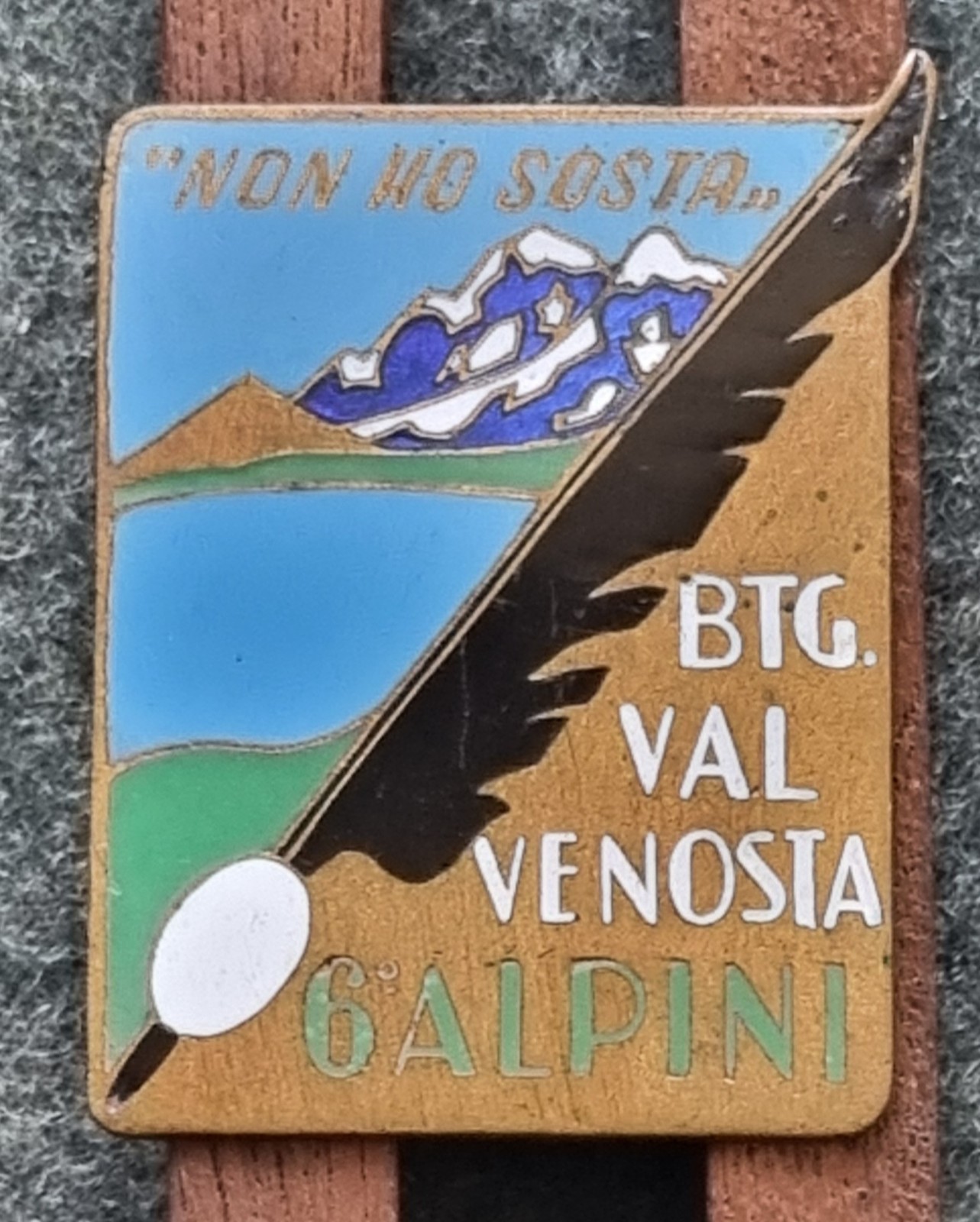 R.E.I. BADGE ALPINE BATTALION "VAL VENOSTA" 6TH VALLEY GROUP WWII° FRANCE