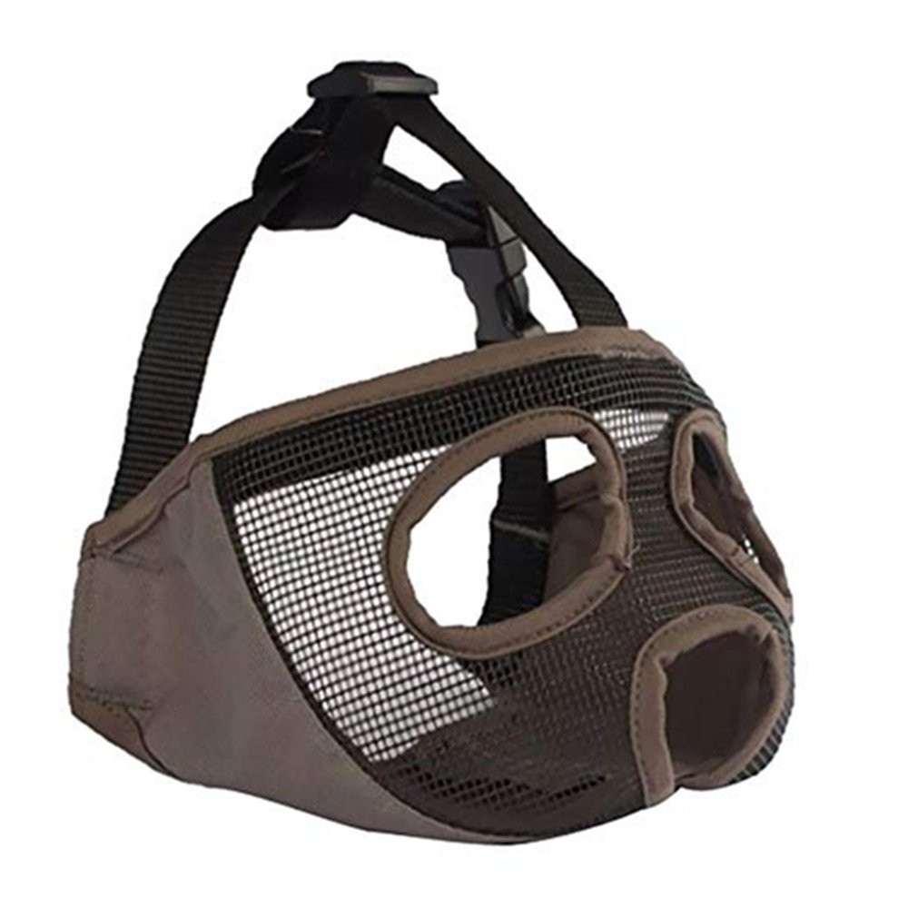 M Short Snout Dog Muzzle Grey Adjustable Breathable Mesh Bulldog Muzzle