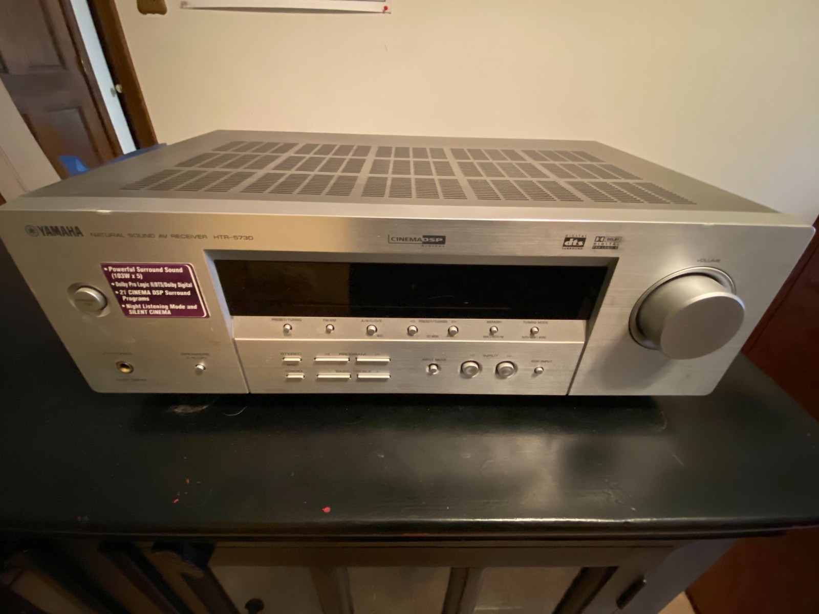 🔊 Yamaha HTR-5730 5.1 AV Receiver Dolby DTS Home Theater For Parts Repair.