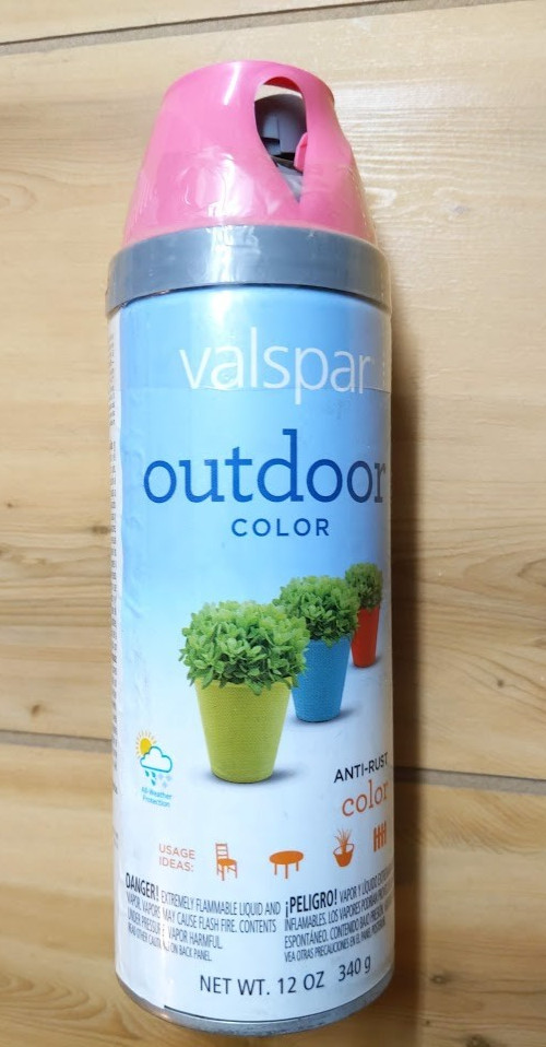Valspar Outdoor Color Spray Paint 12oz BUBBLE GUM GLOSS Anti-Rust 15313 NEW