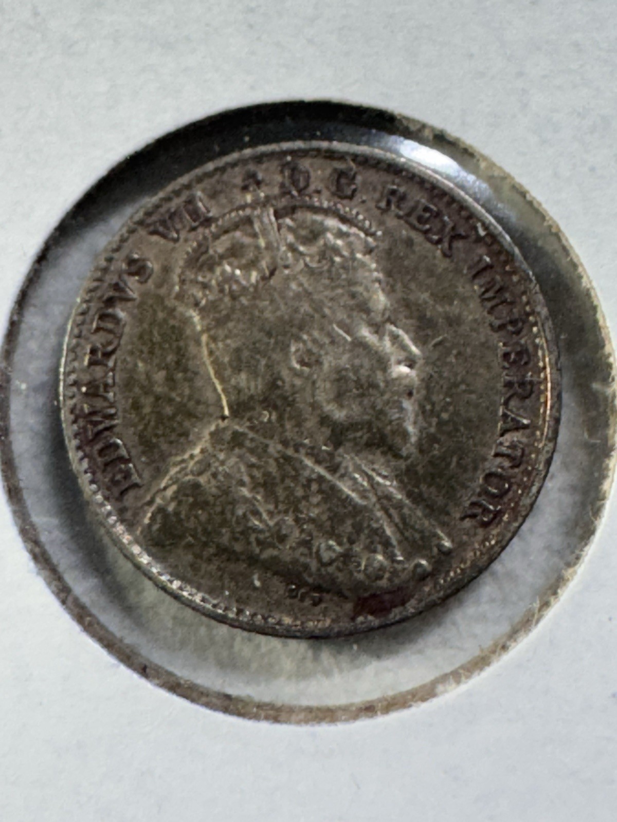 1907 Canada 5 Cents Small Silver Coin Cleaned