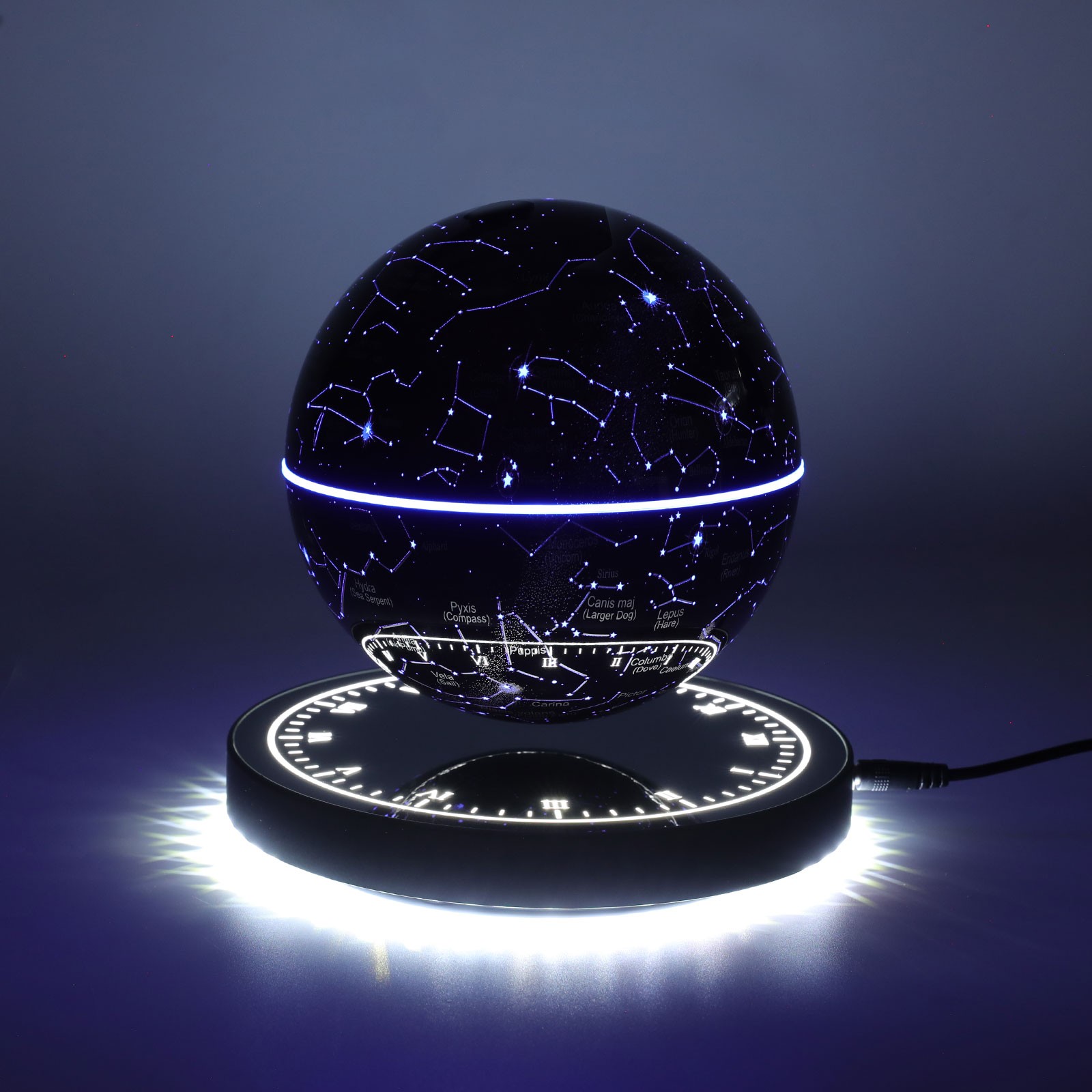 Illuminated Magnetic Levitating Globe w LED Floating Globe Auto-Rotating Globe
