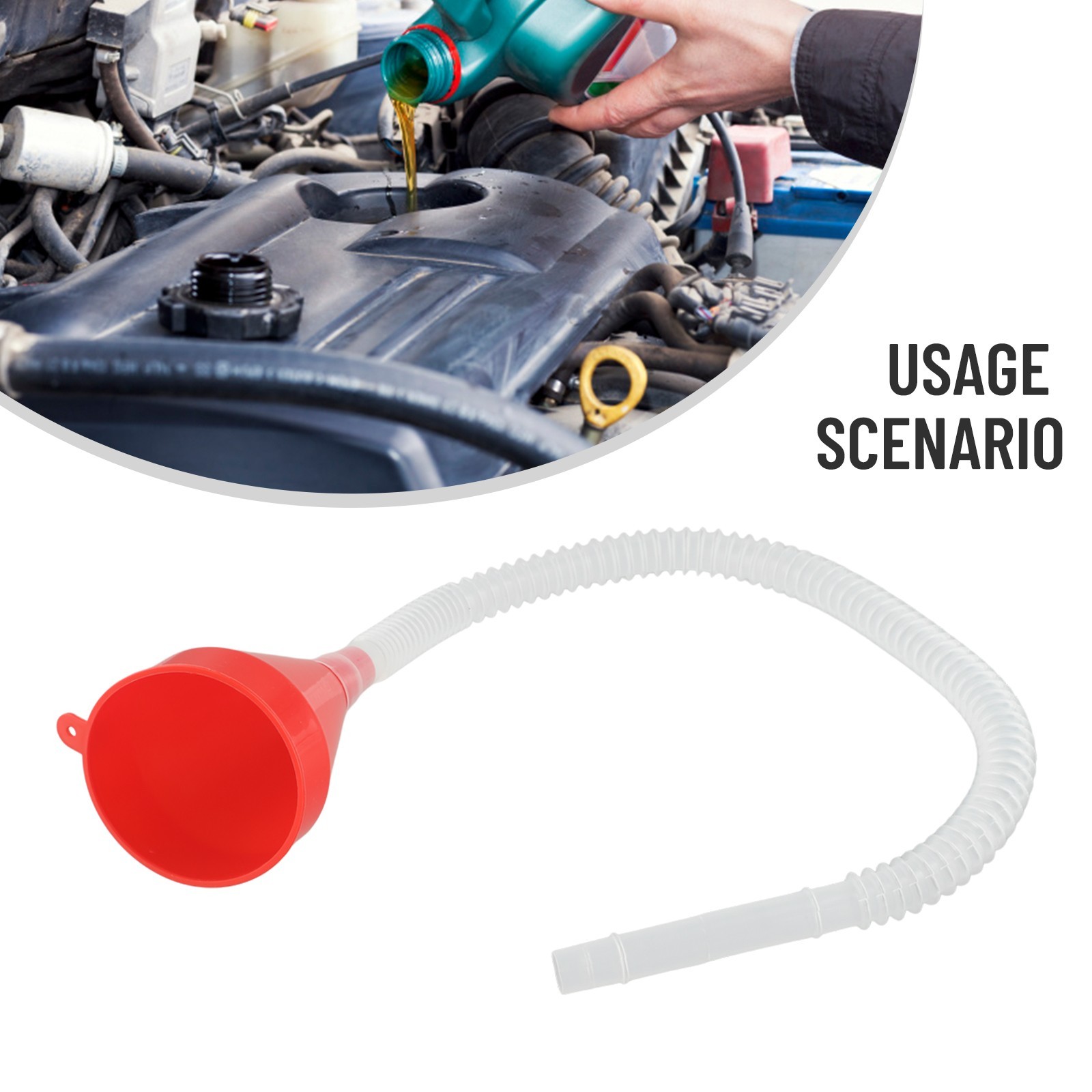 Suitable for Car Motorcycle and Tool Maintenance Detachable Hose Funnel