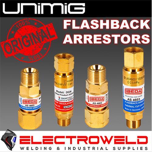 UNIMIG Flashback Arrestors, Oxygen Acetylene Blowpipe Handle or Regulator Mount