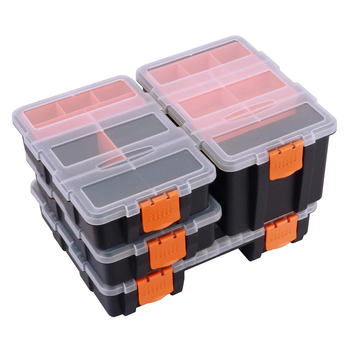 Makitoyo MP009 Hardware & Parts 4 PCS Set Toolbox, Black, Orange, Transparent
